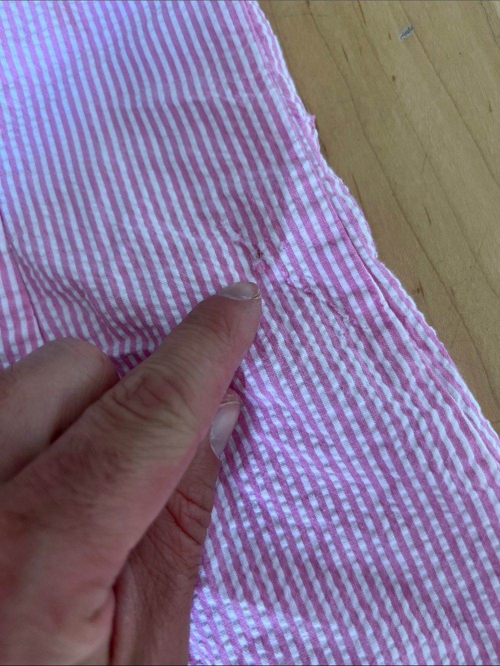 Ralph Lauren Pink & White Striped Seersucker Sleeveless Polo Top - Picture 9 of 9